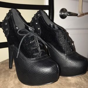 Black Boot Heels with Spikes